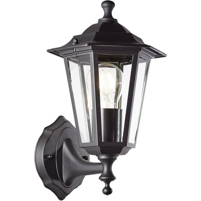 BRILLIANT Outdoor Wall Light - CARLEEN - Metal/Glass - Black - E27 max 60W