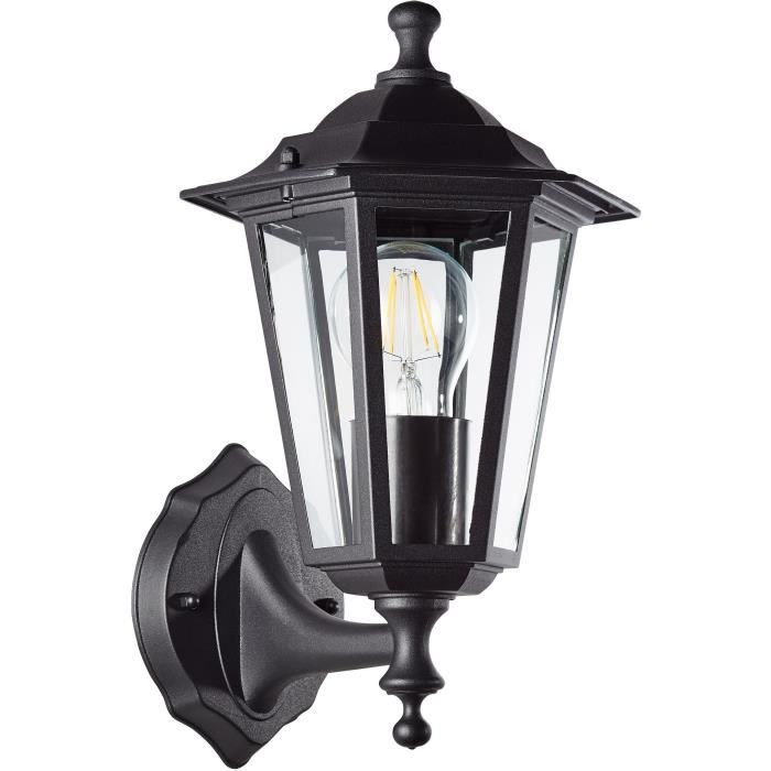 BRILLIANT Outdoor Wall Light - CARLEEN - Metal/Glass - Black - E27 max 60W