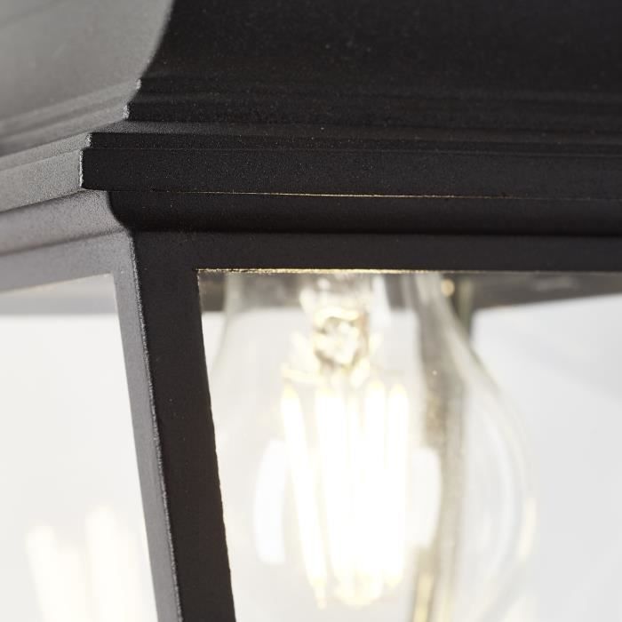 BRILLIANT NISSIE Downward-Facing Outdoor Wall Light - Black Metal/Glass - E27 1x60W