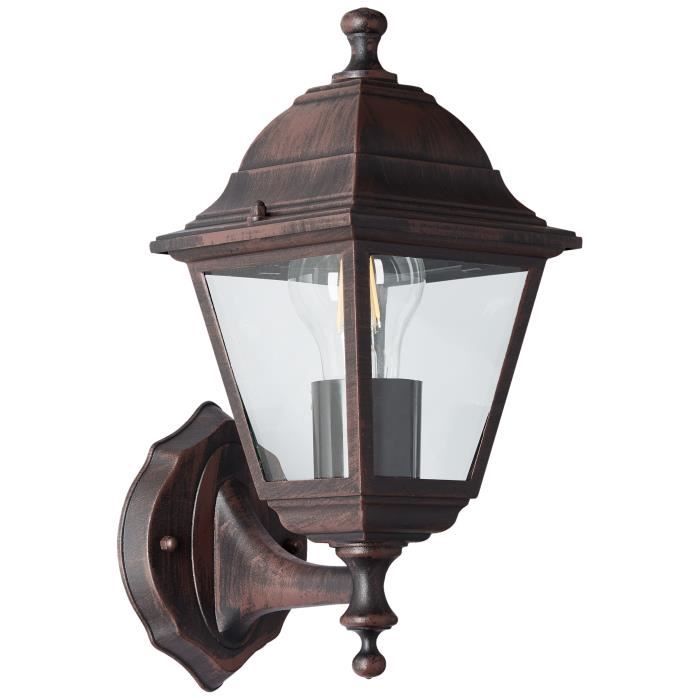 BRILLIANT NISSIE Upward Outdoor Wall Light - Rust Finish - E27 1x60W