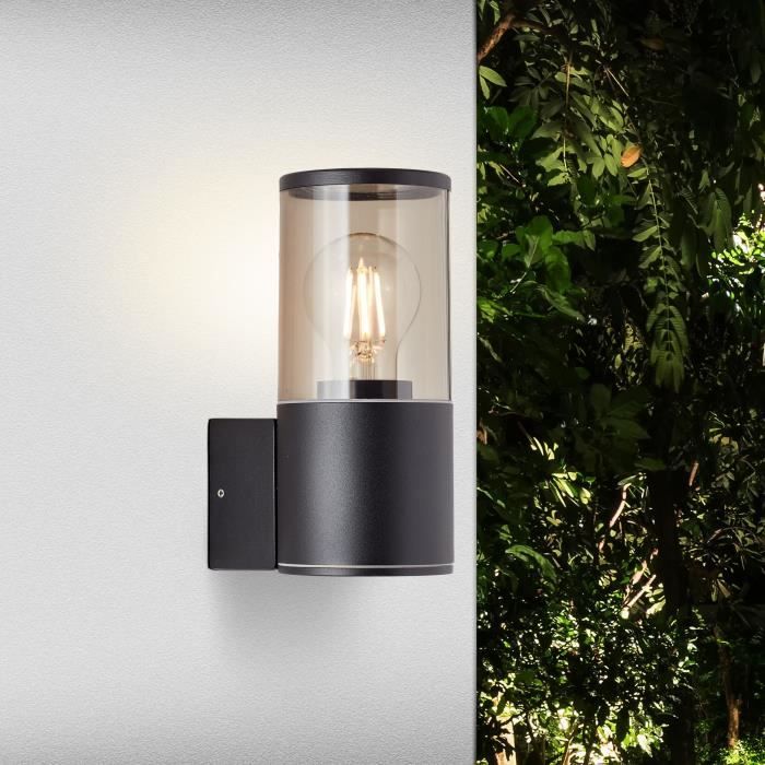 BRILLIANT Outdoor Wall Light SERGIORO - Aluminium/Plastic - Frosted Black - E27 20W - IP44