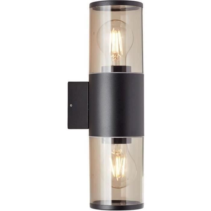 SERGIORO Outdoor Wall Light - Frosted Black Aluminum, IP44 Rated - Ideal for Outdoor Lighting E27-Fassungen
