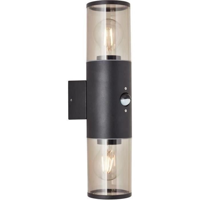 BRILLIANT SERGIORO Outdoor Wall Light - Frosted Black - Aluminium/Plastic - 2 L with Motion Sensor - IP44