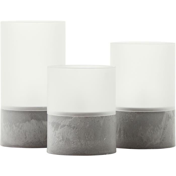 Set of 3 BRILLIANT LED Candle Table Lamps 2500K Grey and Matt White