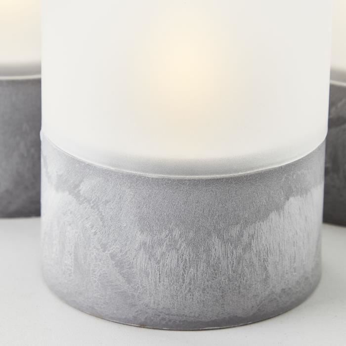 Set of 3 BRILLIANT LED Candle Table Lamps 2500K Grey and Matt White