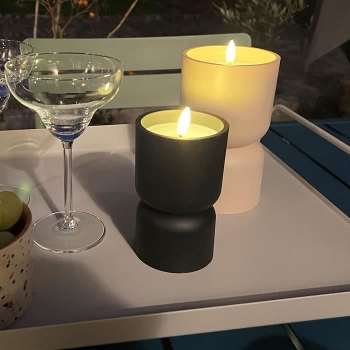 BRILLIANT LOVERE Outdoor Table Lamp - Candle Shape - Beige and Light Brown - Plastic - 3W