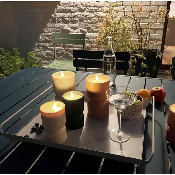 BRILLIANT LOVERE Outdoor Table Lamp - Candle Shape - Beige and Light Brown - Plastic - 3W