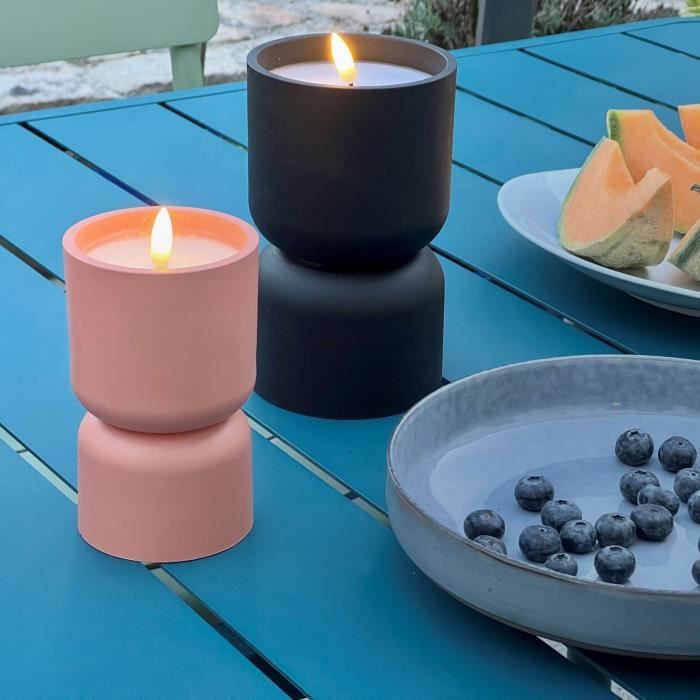BRILLIANT LOVERE Outdoor Table Lamp - Candle Shape - Terracotta - Plastic - 3W