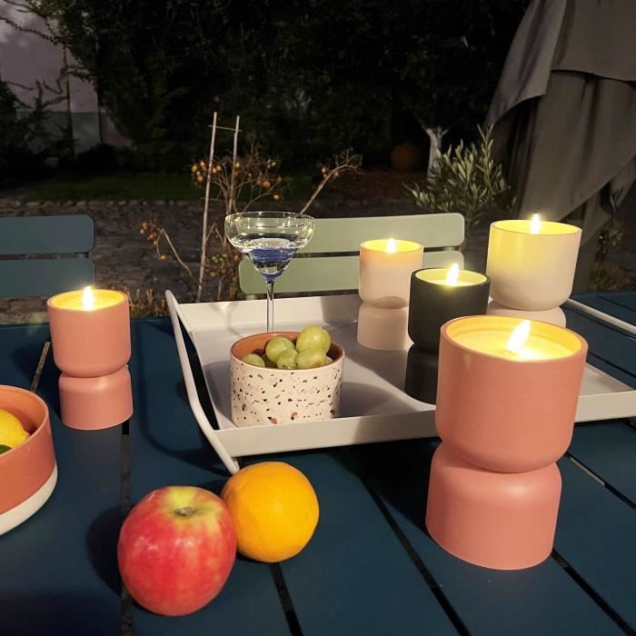 BRILLIANT LOVERE Outdoor Table Lamp - Candle Shape - Terracotta - Plastic - 3W