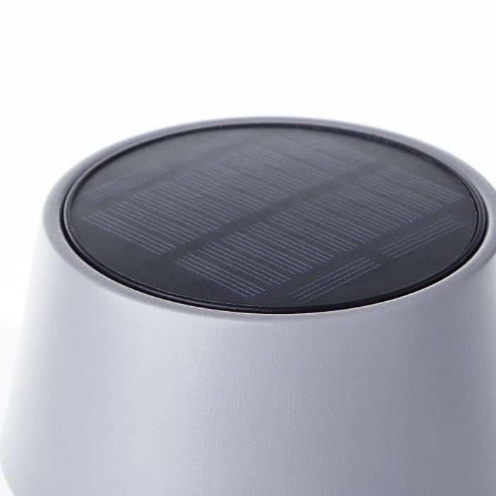 Lampe de table d'extérieur - BRILLIANT - PICCO - LED et solaire - Métal et plastique - 5 W - Gris dépoli