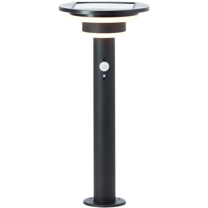BRILLIANT Outdoor Bollard - GARVINA - 4W LED - Solar Powered - Motion Sensor - Stainless Steel/Plastic - Black