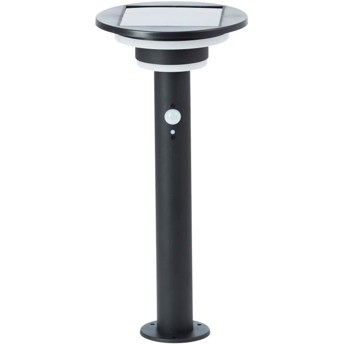 BRILLIANT Outdoor Bollard - GARVINA - 4W LED - Solar Powered - Motion Sensor - Stainless Steel/Plastic - Black