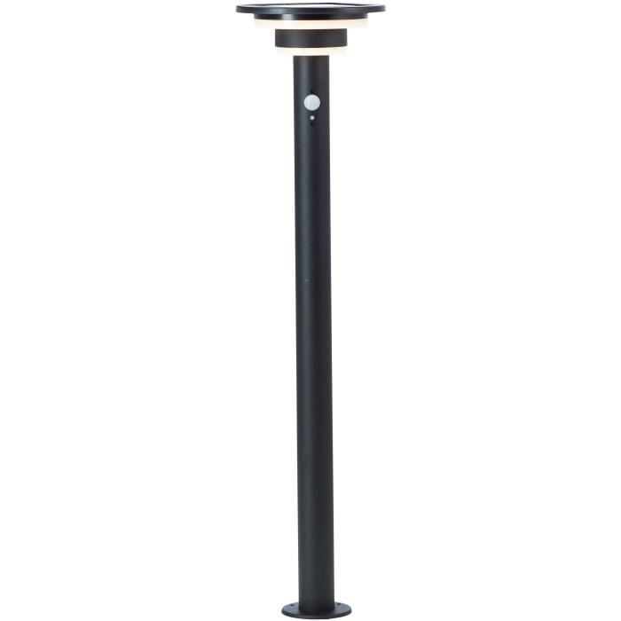 BRILLIANT Outdoor Bollard - GARVINA - 4W LED - Solar Powered - Motion Sensor - Stainless Steel/Plastic - Black