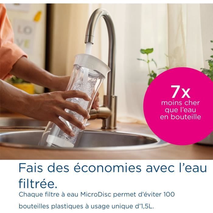 Bouteille filtrante BRITA - Fill & Serve Gris - Capacité 1,3L - 1 filtre MicroDisc inclus