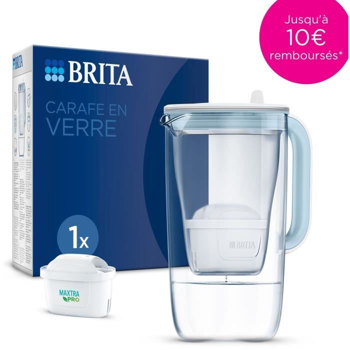 BRITA Glass Water Filter Jug - Model One Blue - 2.5 L Capacity All-In-1