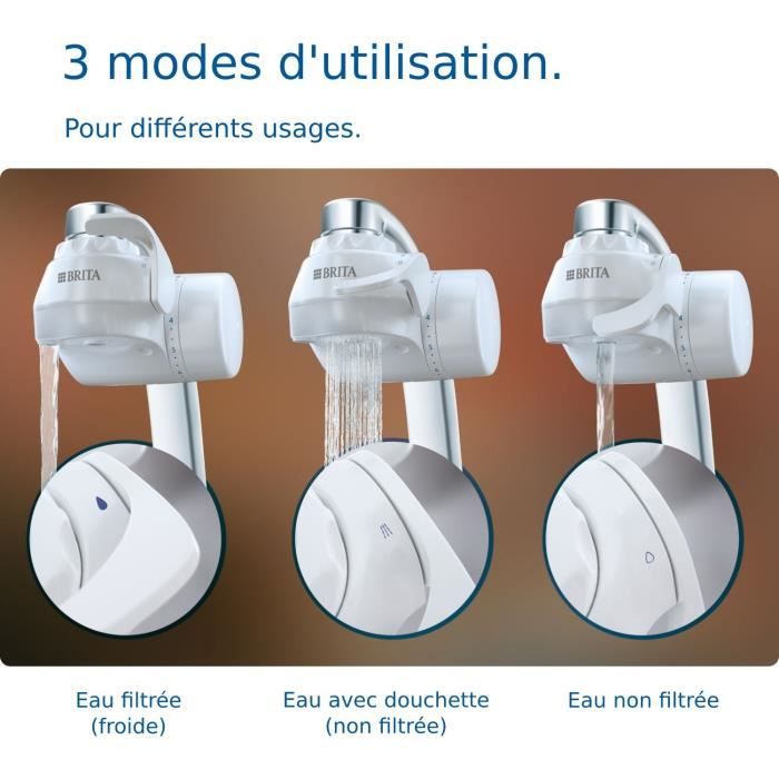BRITA ON TAP Water Filtration System - Up to 4 months of filtered water - 3 operating modes - 5 adapters included