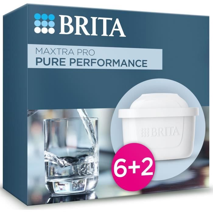 BRITA MAXTRA PRO Pure Performance All-In-1 Cartridge - 6+2 Pack - Filters up to 1200 L
