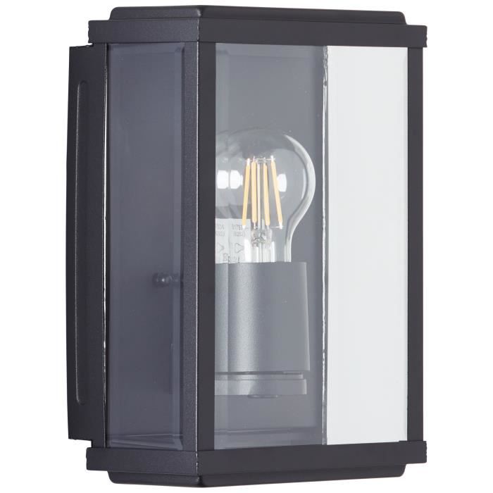 Applique murale extérieure GAIA - BRILLIANT - Noir - Métal/Verre - E27 1x60W