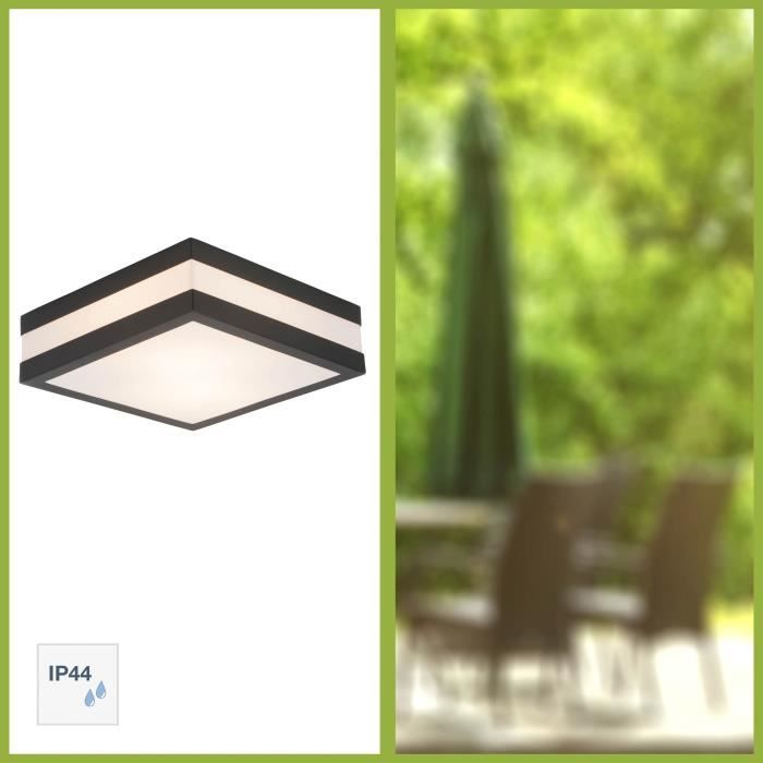 BRILLIANT Outdoor Ceiling Light MATTEO - Stainless Steel/Plastic - Anthracite/White - E27 - 2 x 40W - IP44
