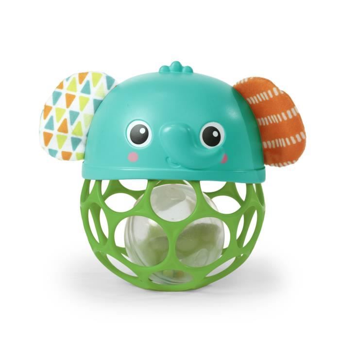 BRIGHT STARTS Light-Up Musical Rattle - Giggle & Glow - Elephant Toy - 0 M+