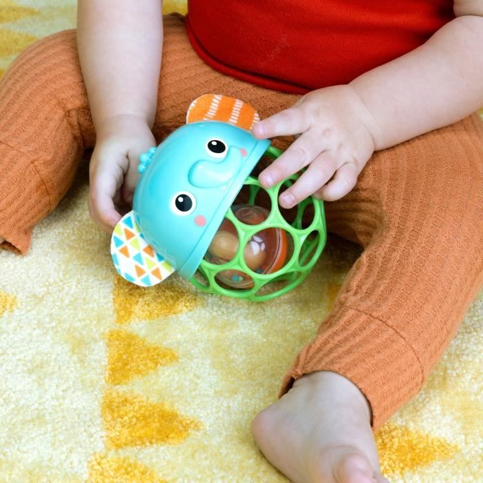 BRIGHT STARTS Light-Up Musical Rattle - Giggle & Glow - Elephant Toy - 0 M+