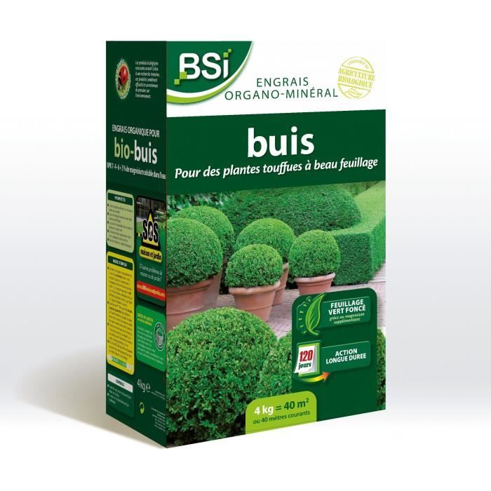 BSI Organic Fertilizer - Boxwood - For bushy boxwood with glossy, dark green foliage - Long-lasting action - 4 kg - 40 m²