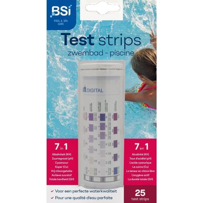 BSI Test Strips - Measures Water Quality - 7 in 1 - 25 Strips