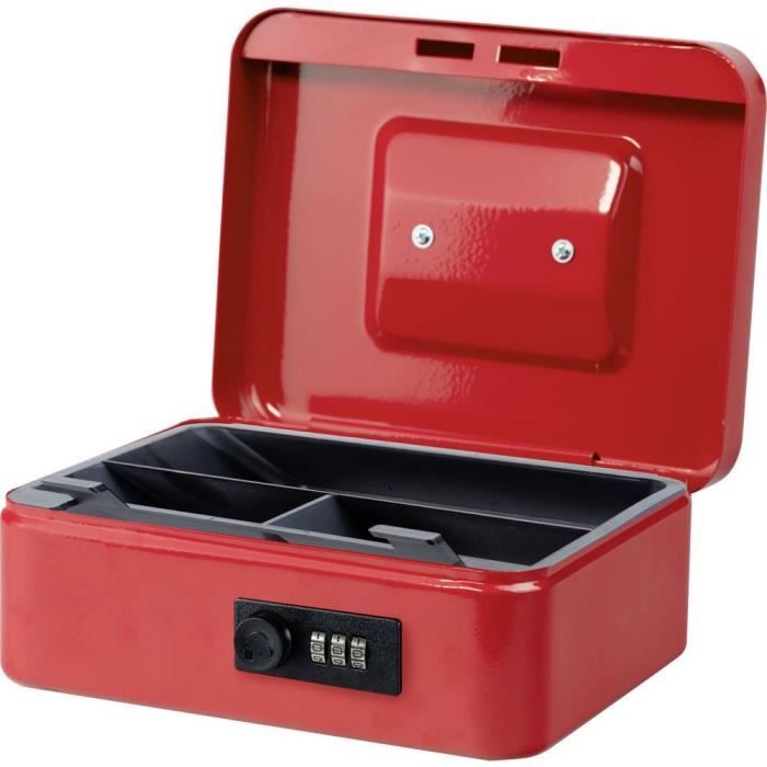BURG WACHTER Cash Box Money Code 5020 Red - Combination Lock, Red Steel