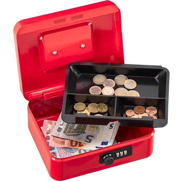 BURG WACHTER Cash Box Money Code 5020 Red - Combination Lock, Red Steel