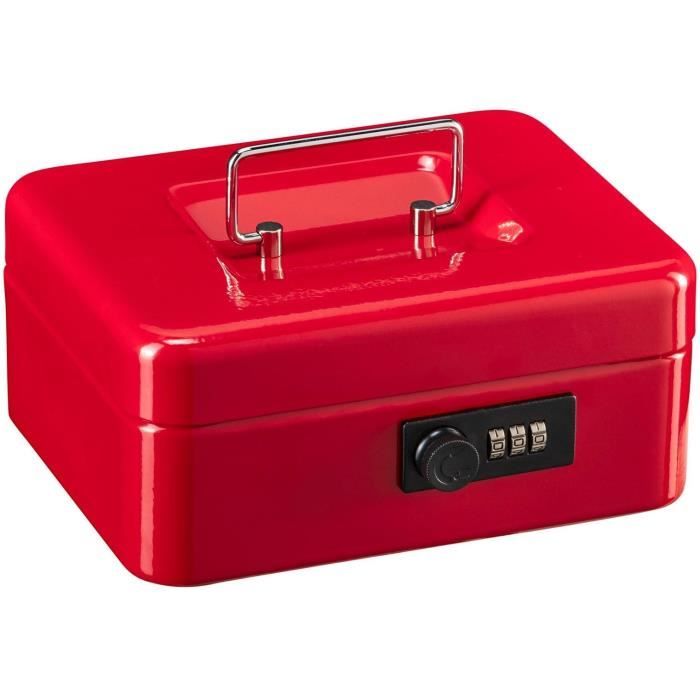 BURG WACHTER Cash Box Money Code 5020 Red - Combination Lock, Red Steel