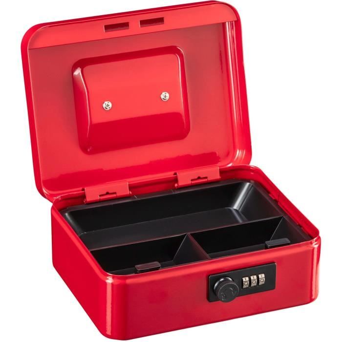 BURG WACHTER Cash Box Money Code 5020 Red - Combination Lock, Red Steel