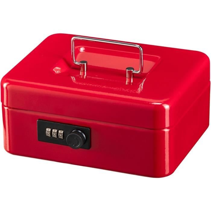 BURG WACHTER Cash Box Money Code 5020 Red - Combination Lock, Red Steel