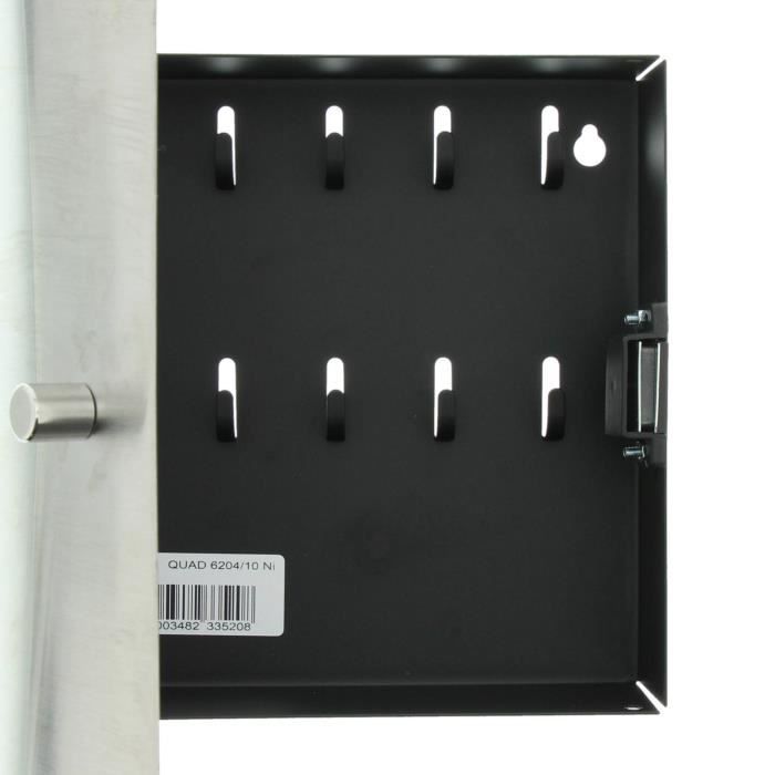 BURG-WÄCHTER Key Cabinet - QUAD 6204/10 Ni - Magnetic Closure - Stainless Steel Door