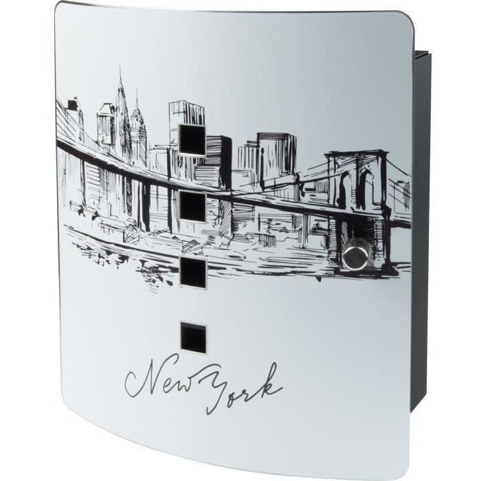 BURG-WÄCHTER Key Cabinet - 6204/10 Ni Skyline NY - Magnetic Closure - Stainless Steel Door