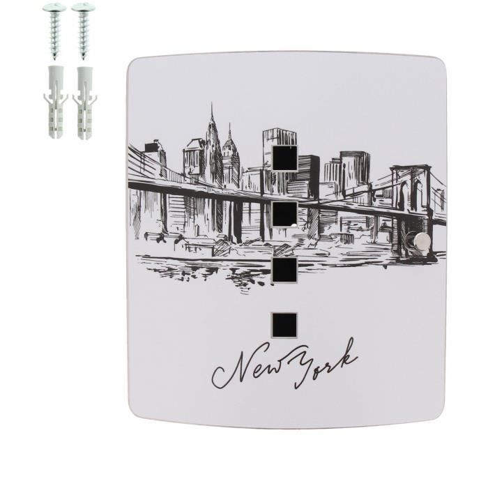 BURG-WÄCHTER Key Cabinet - 6204/10 Ni Skyline NY - Magnetic Closure - Stainless Steel Door