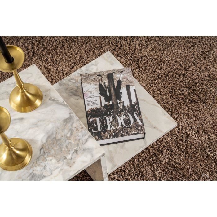 HARMONY Coffee Table - Rectangular - Freesia Marble Effect - 80 x 40 x 40 cm