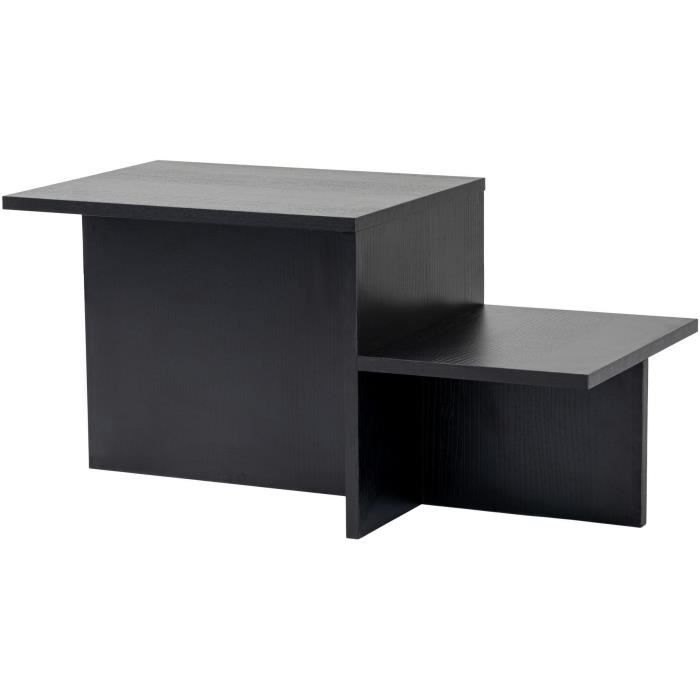 HARMONY Coffee Table - Rectangular - Black - 80 x 40 x 40 cm