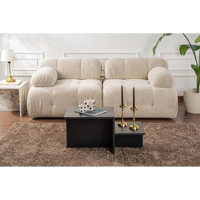 HARMONY Coffee Table - Rectangular - Black - 80 x 40 x 40 cm