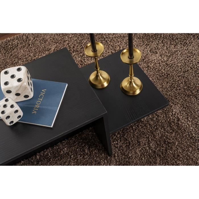 HARMONY Coffee Table - Rectangular - Black - 80 x 40 x 40 cm