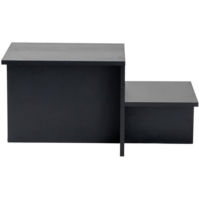 HARMONY Coffee Table - Rectangular - Black - 80 x 40 x 40 cm