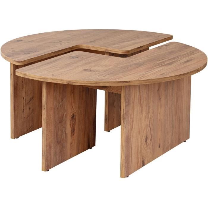 MOIRA Round Coffee Table - Atlantic Pine - 90 x 90 x 41 cm