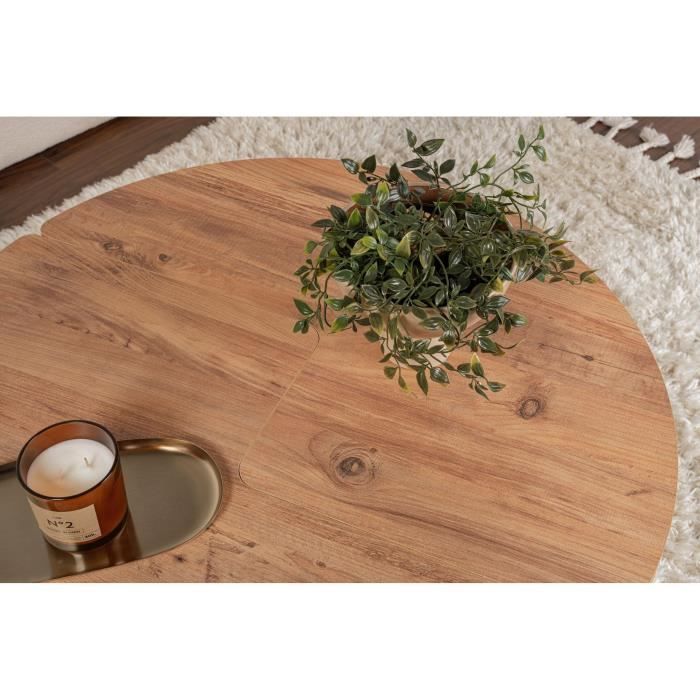 MOIRA Round Coffee Table - Atlantic Pine - 90 x 90 x 41 cm