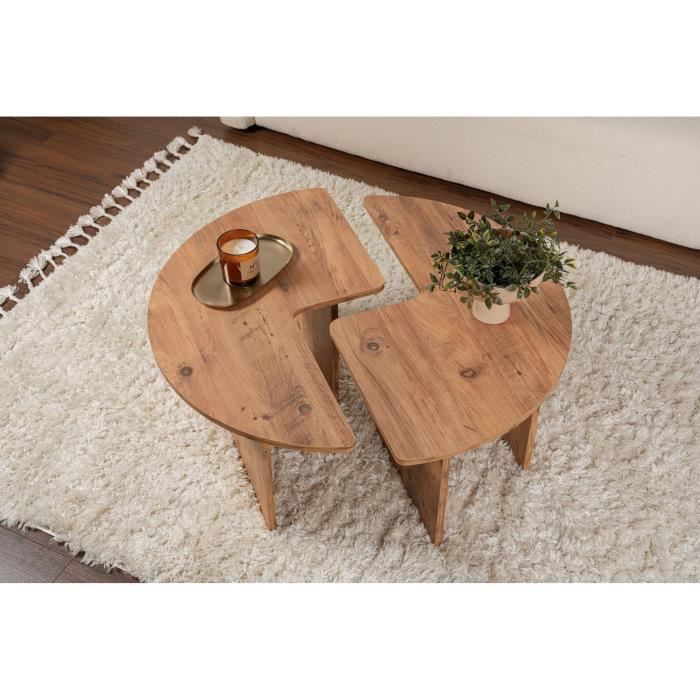 MOIRA Round Coffee Table - Atlantic Pine - 90 x 90 x 41 cm