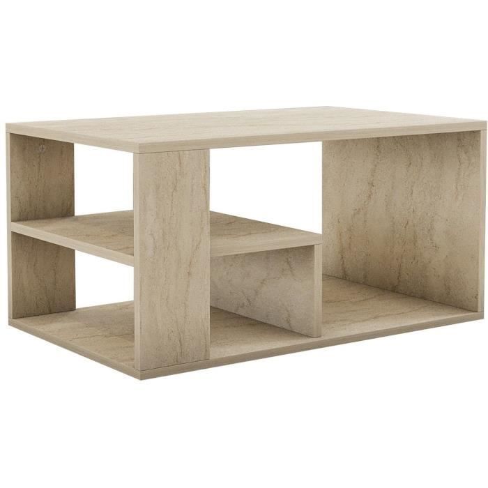 EROS Rectangular Coffee Table - Travertine - 80 x 50 x 40 cm