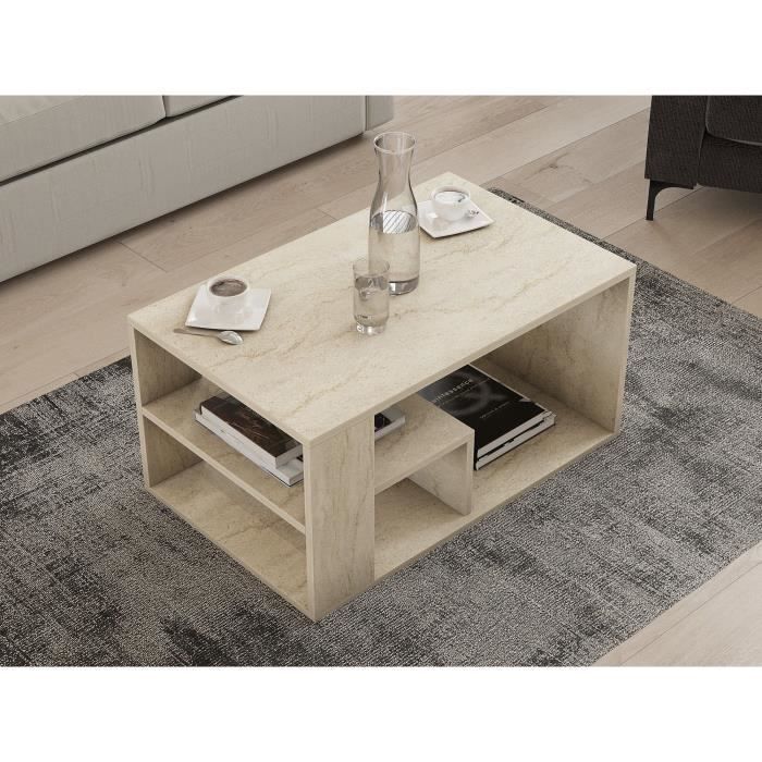 EROS Rectangular Coffee Table - Travertine - 80 x 50 x 40 cm