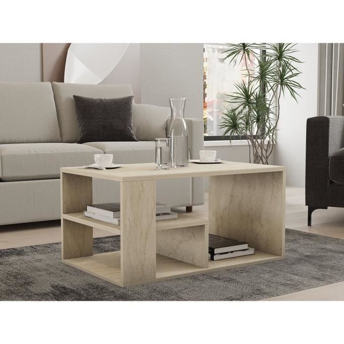 EROS Rectangular Coffee Table - Travertine - 80 x 50 x 40 cm