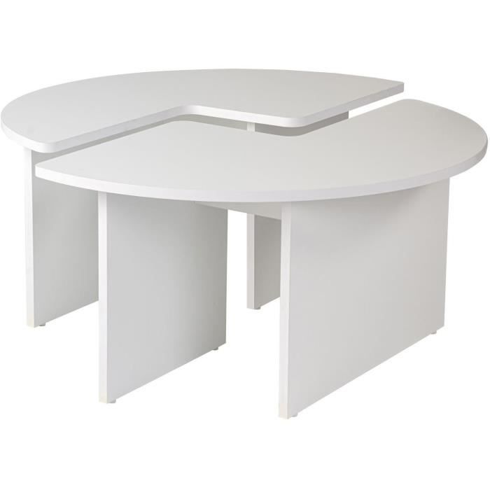 MOIRA Coffee Table - Round - Natural White - Ø90 x H41 cm