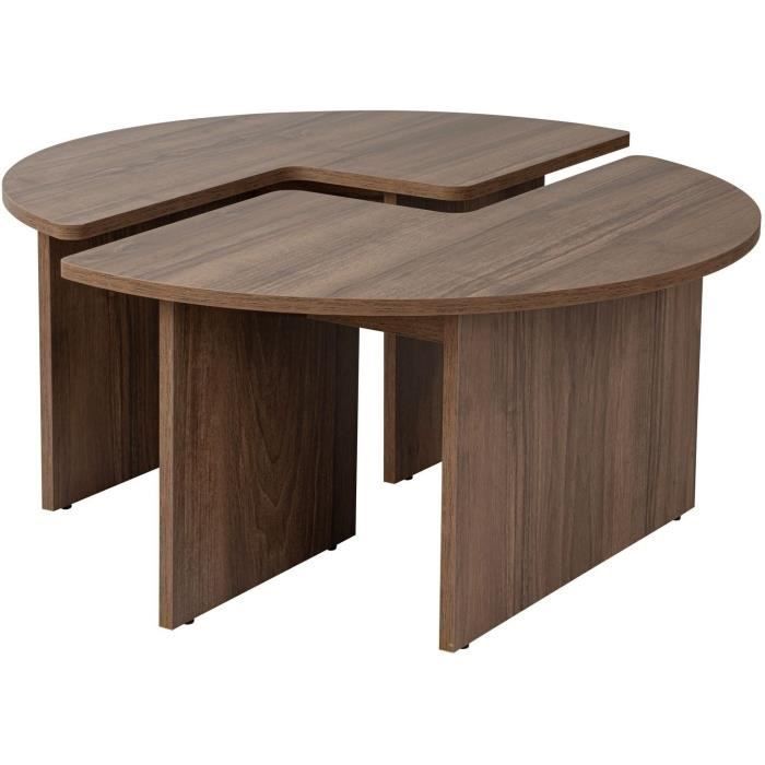 MOIRA Coffee Table - Round - Walnut - Ø90 x H41 cm