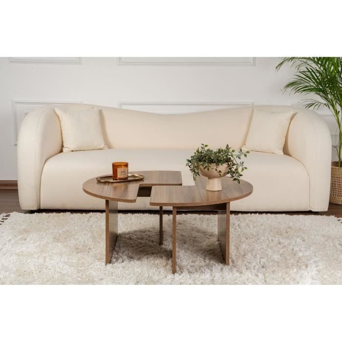 MOIRA Coffee Table - Round - Walnut - Ø90 x H41 cm