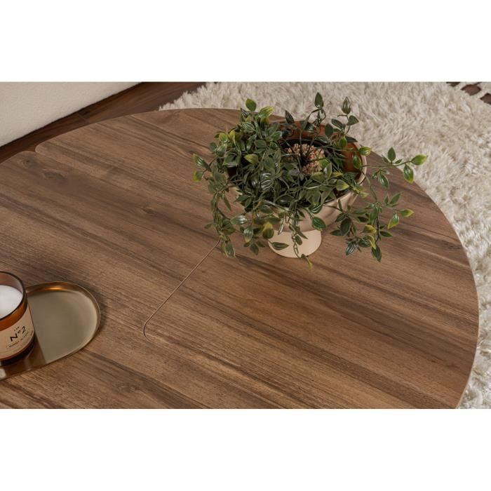 MOIRA Coffee Table - Round - Walnut - Ø90 x H41 cm